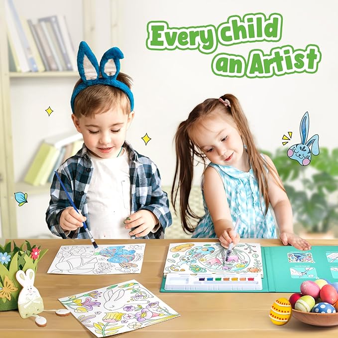 JoyCat Paint with Water Coloring Books for Toddlers, Watercolor Painting Sets for Kids Ages 3-5 4-8, Arts and Crafts Drawing Activities Toy Birthday Gift for Boys Girls (Spring)