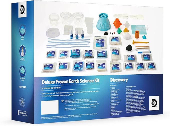 Discovery™ Frozen Earth Science Kit – 67 Experiments STEM Chemistry Lab for Kids| Grow Crystals, Make Snow & Slime, Ice Explosions & More| Educational Learning Activity Toy| DIY STEM Set Gift| Ages 8+