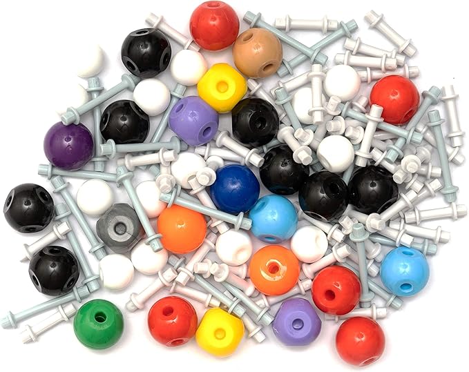 Old Nobby 118-Piece Supplementary Chemistry Molecular Model Kit - Build 3D Structures for Study, Teaching and Lab Use - Durable Atoms and Bonds, Easy Assembly with Portable Storage Case