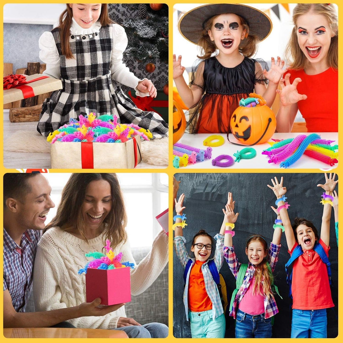 45Pcs Stretchy Strings Fidget Toys, Colorful Stretchy Sensory Fidget Toy for Halloween, Easter, Valentine's Day, Fall and Christmas Party Favors Gifts