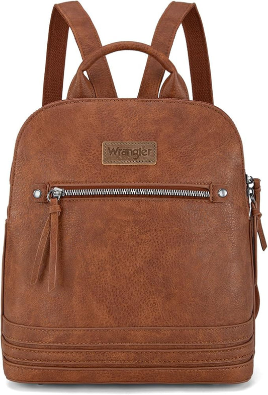 Montana West Wrangler Backpack Purse for Women Medium Ladies Bookbag Travel Daypacks Bags Brown Purse