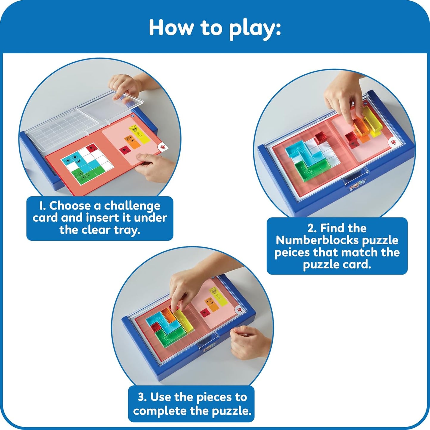 hand2mind Numberblocks Puzzle Solver, Brain Teasers, Logic Puzzles for Kids, Educational Games, Math Toys for Kids 3-5, Fidget Game, Preschool Learning Activities, Toddler Birthday Gifts