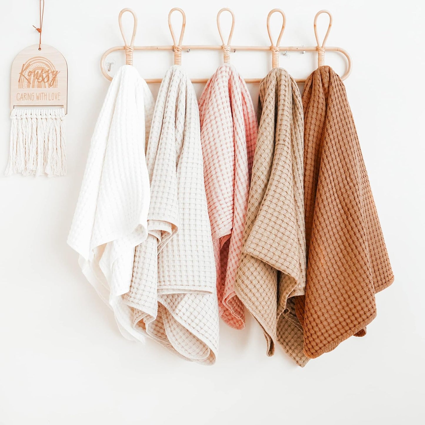 Konssy Waffle Baby Blanket - Soft & Cozy Nursery Swaddle Blanket, Lightweight Toddler Throw for Boys & Girls, Ideal for Wrapping(Clay)