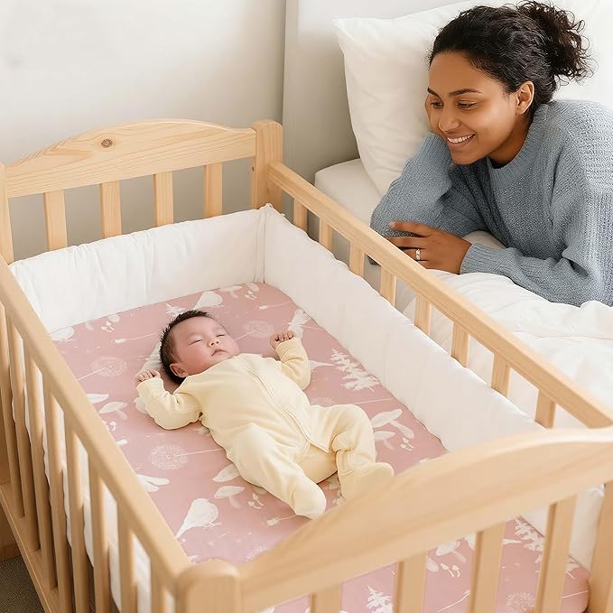 Bedside Sleeper Bassinet Fitted Sheets 20 x 33, 3 Pack Baby Delight Beside Me Dreamer,Babybond,Jimglo,koola,cowiewie,fodoss, Dream On Me Baby Square Bassinet, Pink Animal