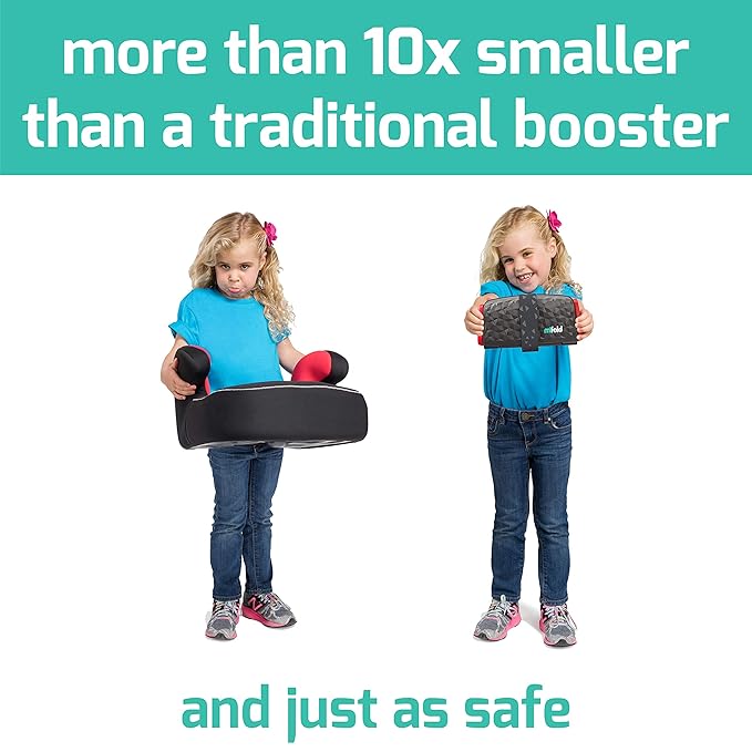 New Mifold Comfort Grab-and-go Car Backless Booster Seat-Compact and Portable for Every Day, Carpooling, Travel, Charcoal Grey