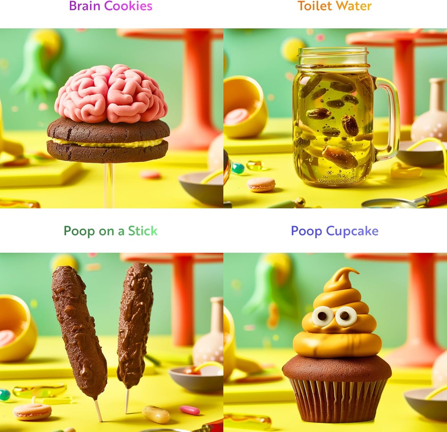 Playz Edible Poo Chocolate & Candy Making Science Kit for Kids Ages 8-12 Years Old - Food Science Chemistry Kid Science Kit with 30 Experiments, Educational Science Kits for Boy & Girls