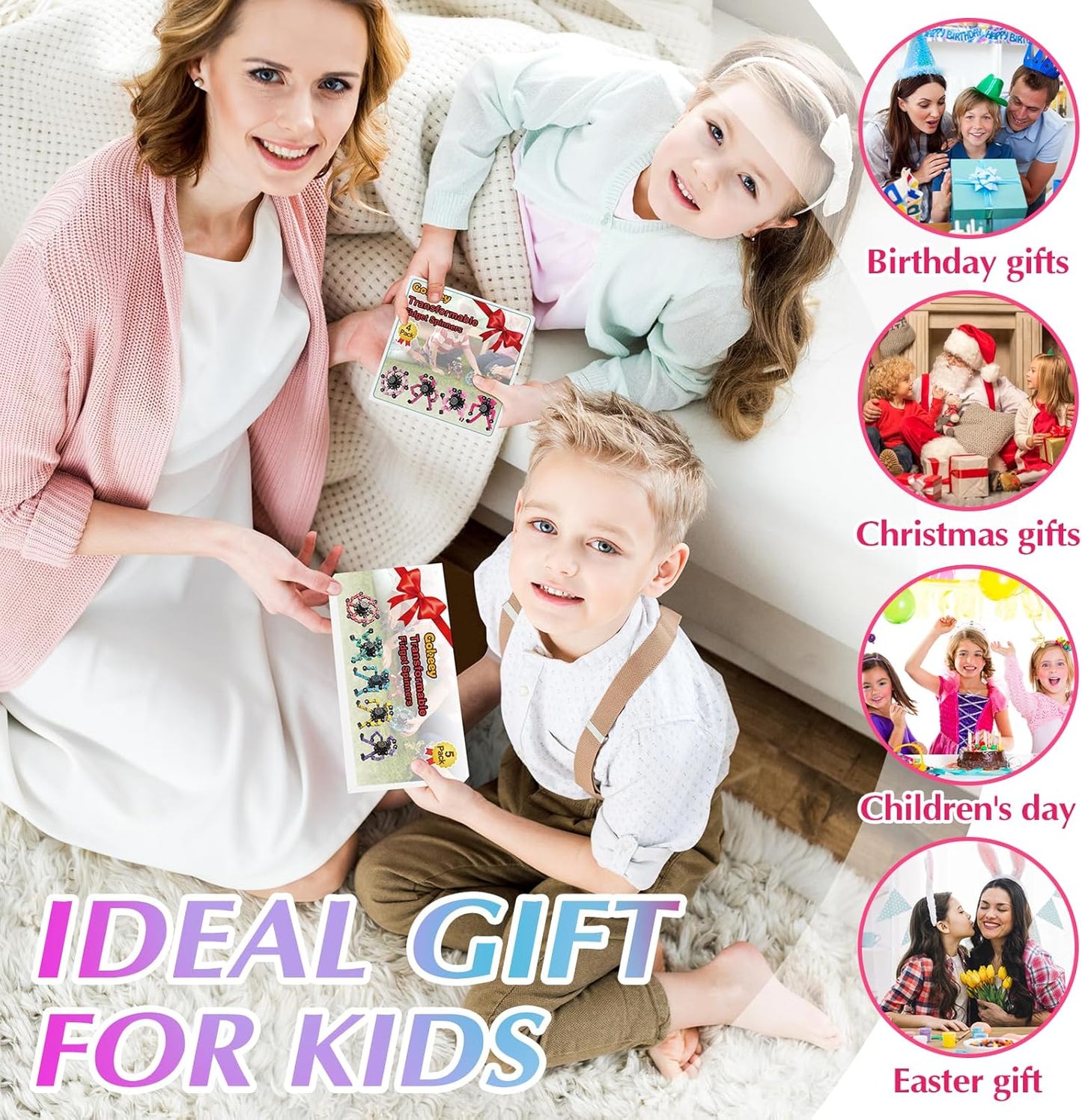 Fidget Toys for Teen Girls, Transformable Fidget Spinners,Autism ADHD Stress Relief Sensory Toys for Boys and Girls, Stocking Stuffers for Kids Adults