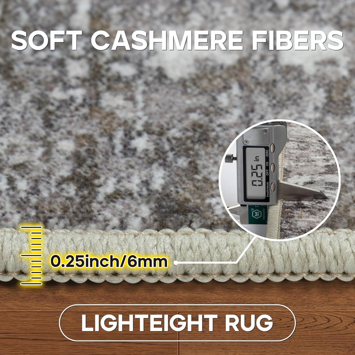 6x9 Area Rugs for Living Room Rug Washable: Modern Rug for Dining Room Bedroom Carpet Non Slip Low Pile 6 by 9 Indoor Abstract Nursery Home Office Black Gold