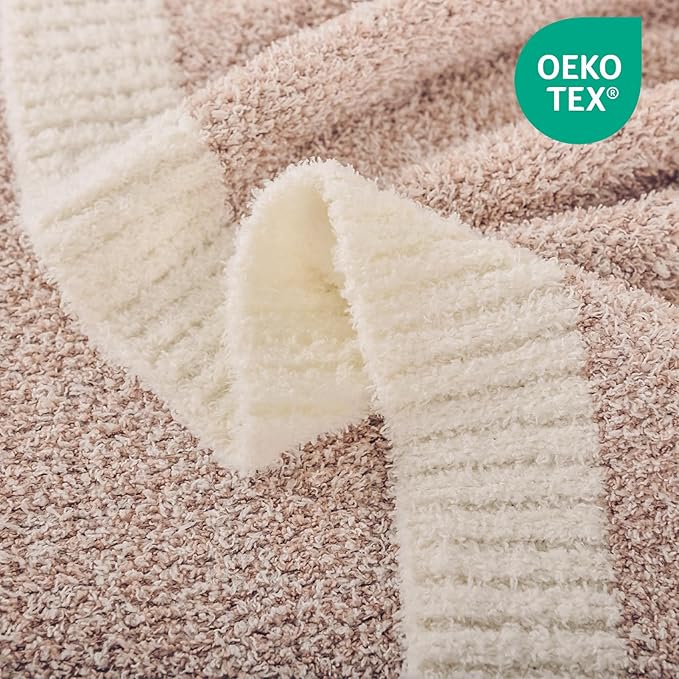 NEXHOME PRO Soft Blanket for Women, Twin Size Cozy Blanket Warm Reversible Knit Lightweight Throws for Sofa Bed, Picnic, Heather Terracotta, 60 x 80 inches