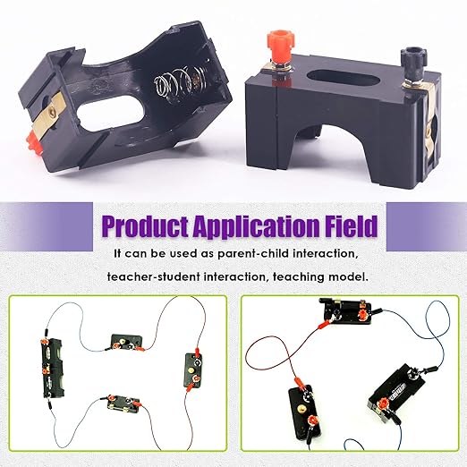Swpeet 10Pcs Series or Parallel D Battery Holder Kit, Perfect for Physics Laboratory, School Electronic Experimenting, Great for Demos Teaching Basic Principles of Electricity