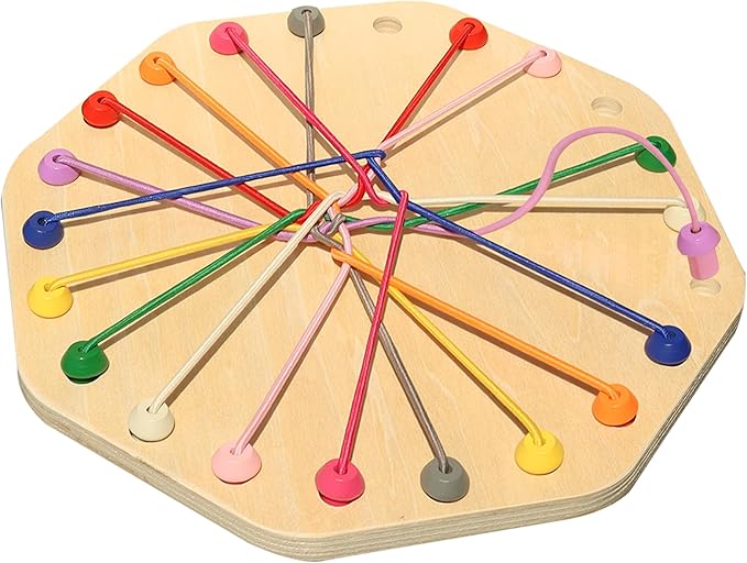10-Piece Wooden Rope Untangling Puzzle Game–Knot Logic Board Toy for Kids & Family, Multi-Level Brain Teaser to Develop Fine Motor Skills