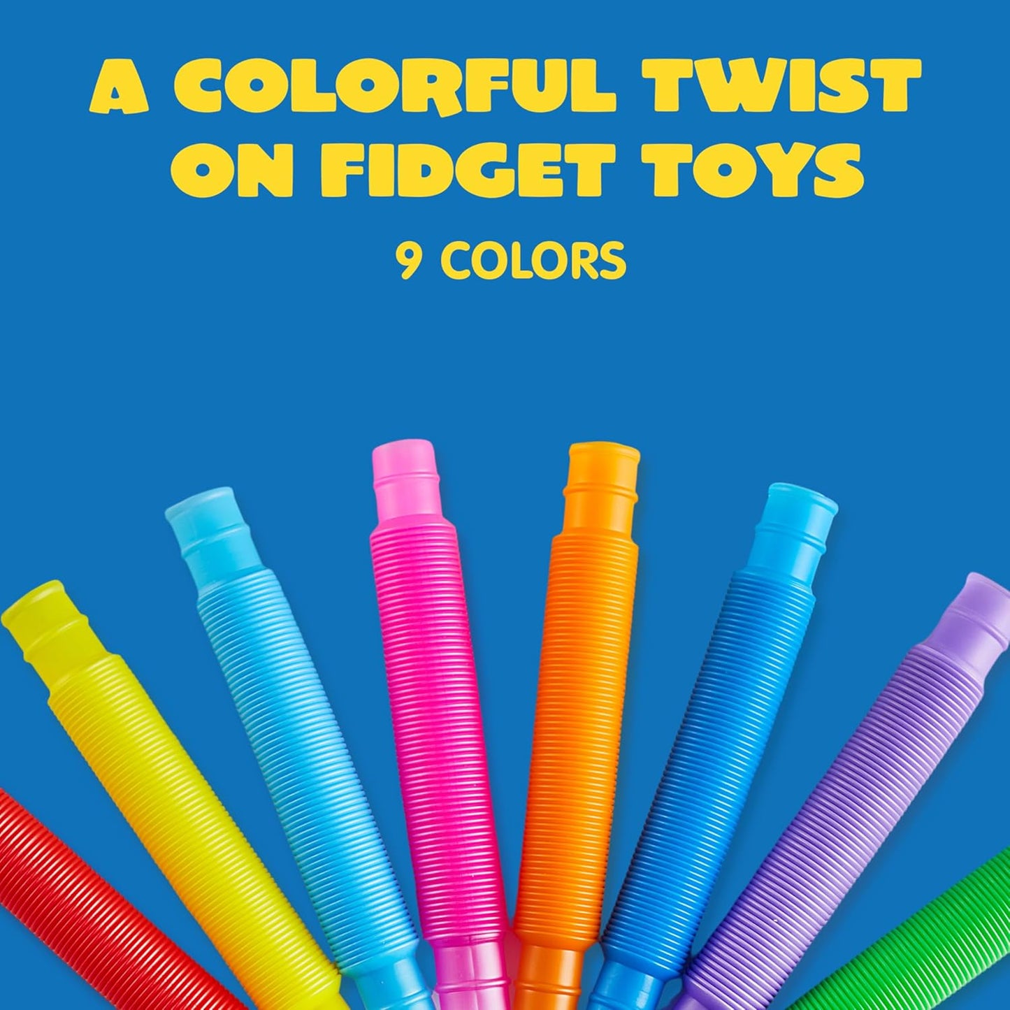 JOYIN 36 Pack Pop Tubes, Sensory Toys（Small） Fidget Tubes Party Favors - 9 Colors, Connectable and Extendable for Stress Relief - Perfect for Party, Classroom Exchange, School Reward