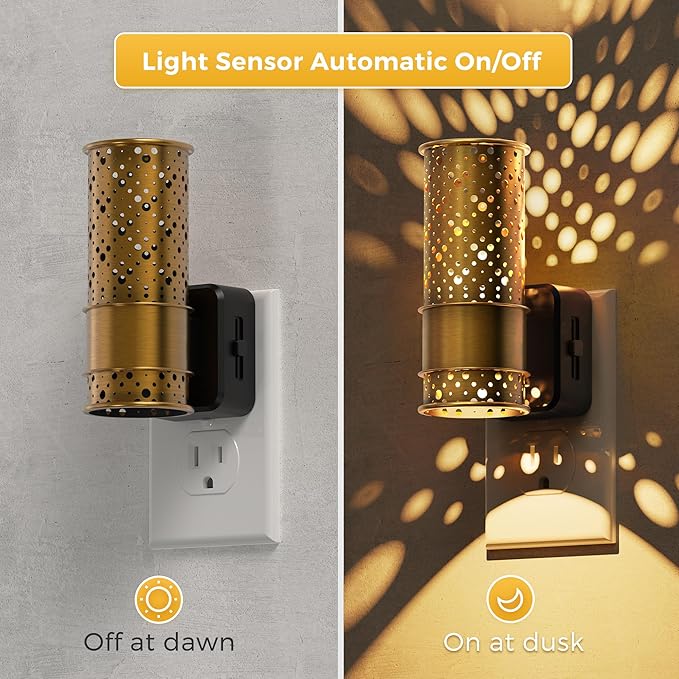 L LOHAS LED Night Light, Dimmable Night Lights Plug into Wall, Vintage Nightlight with Light Sensor, Soft White, 0-100LM Plug in Aesthetic Night Light for Adults Bathroom Hallway Gift, 1 Pack