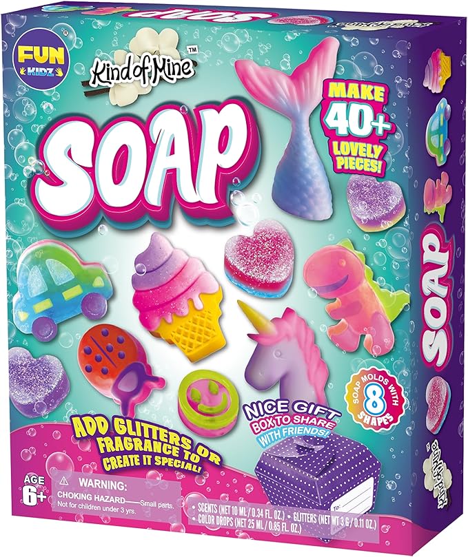 Kid Soap Kit, FunKidz Soap Making Kit for Kids for All Ages DIY Crafts Kits STEM Science Activity Gift for Girls and Boys