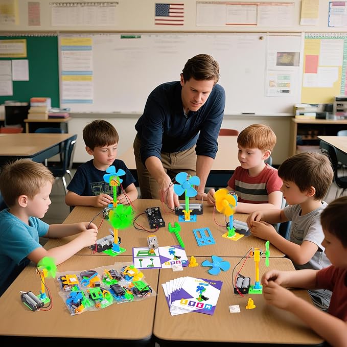 Bulk STEM Kits - 8 Set Electrical Fans, Girls Boys Crafts Science Kits for Kids Age 8-12, STEM Toys for Boys 6-8 8-10 6 7 8 10 12 13 Classroom, Engineering Activities Experiments Projects Circuit