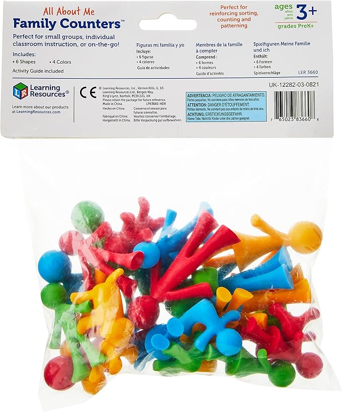 Learning Resources Family Counters Smart Pack, Tactile Learning, Counting & Sorting Toy, 24 Counters, Ages 3+