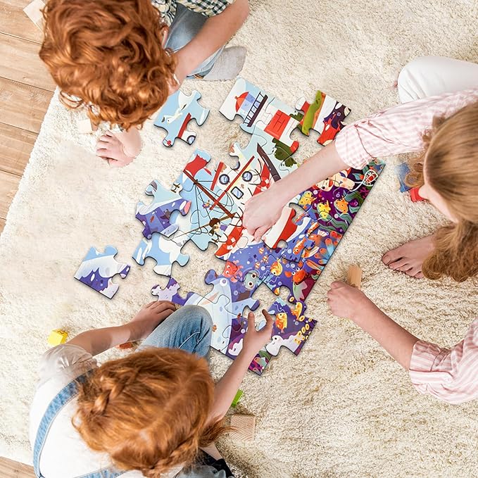 Jumbo Floor Puzzle for Kids,Large Jigsaw Puzzles 24 Piece for Kids Ages 3-5 (sea World)