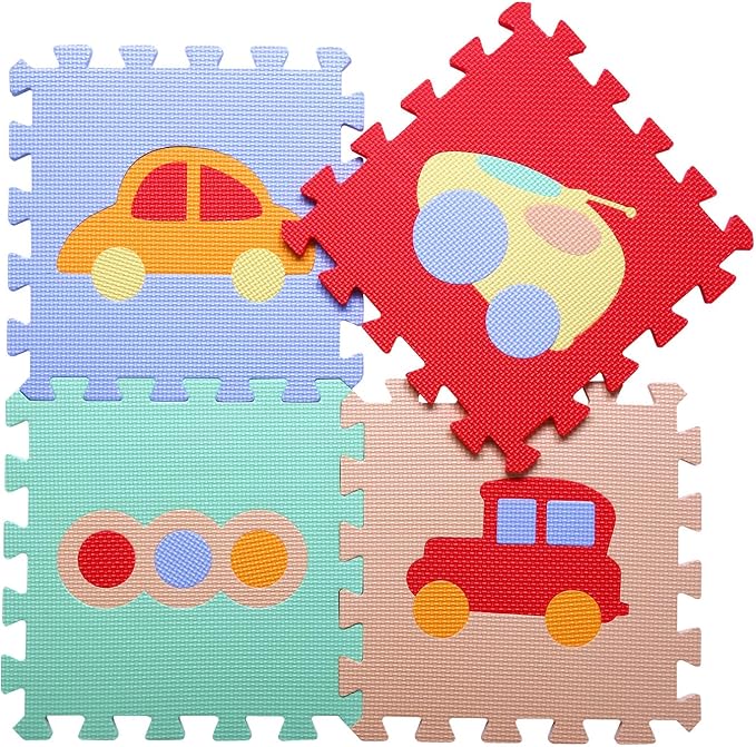 Coolcandy Baby Play Mat, 25Pcs Interlocking Puzzle Floor Mat, with Safety Fence - 0.4" Thick Non-Toxic EVA Foam Play Mat, for Infants & Toddlers 3-36 Months, Soft Puzzle Tiles for Play Areas