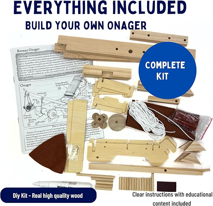 Pathfinders STEM Kit – Medieval Onager Catapult | Build Your Own Working Siege Engine | Wooden Model Kit for Kids Ages 8+ | Educational STEM Project for Home or Classroom
