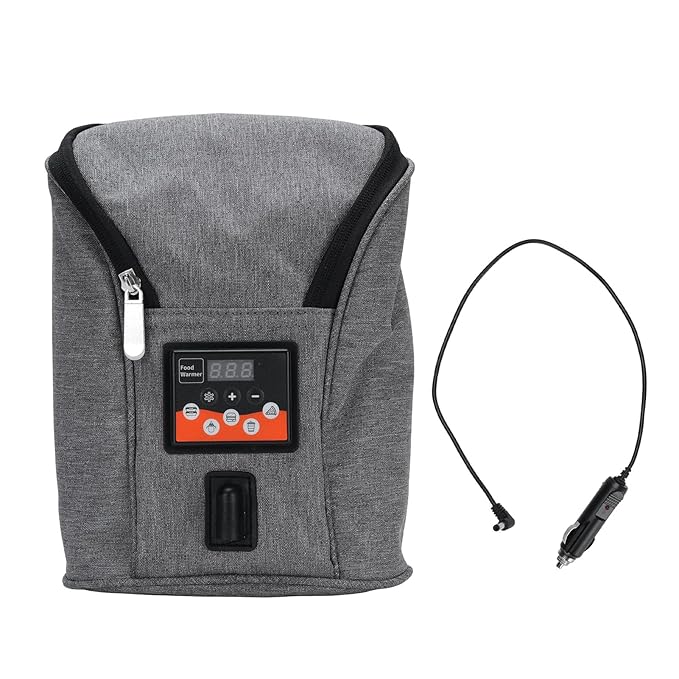 Portable Car Baby Bottle Warmer with Adjustable Temperature Control, Rapid Heating, Bottle Storage Bag, for DC12V Vehicles, Multi Purpose Baby Bottle Warmer Bag, 3.8L Capacity,