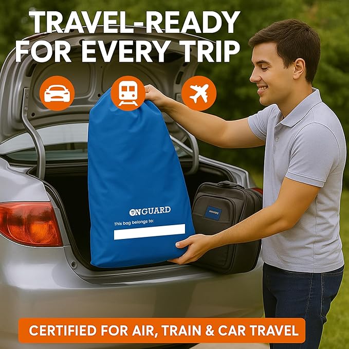 ONGUARD Waterproof Single and Double Stroller Bag for Airplane - Travel Stroller Cover for Air Travel and Storage - Gate Check Bag Backpack- Baby Airplane Essentials - Blue