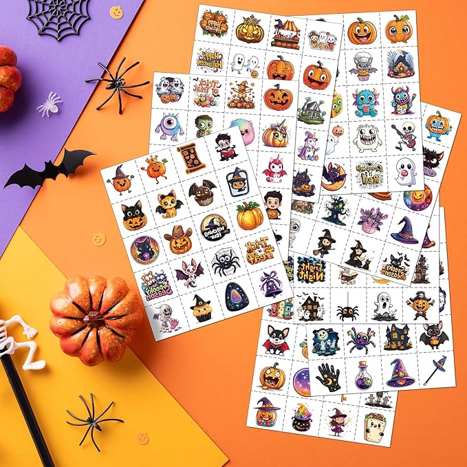 JCFIRE Halloween Temporary Tattoos for Kids, 160 Styles Halloween Party Favors, Treat or Trick Supplies, Crafts for Goodie Bag Stuffers, Birthday Party Decorations Accessories, Games, Toys, Gifts