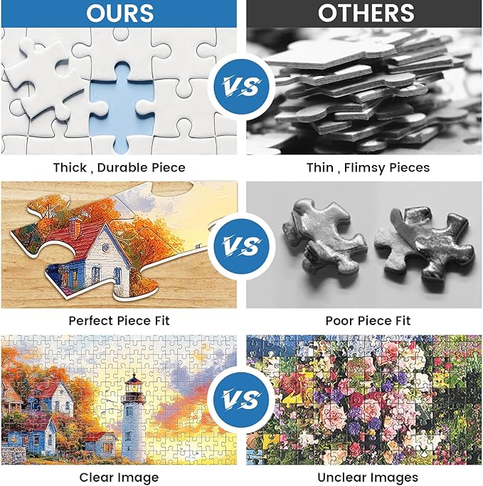 1000 Pieces Puzzles for Adults, Fall Seaside Puzzle, Fishing Village Jigsaw Puzzles 1000 Pieces, Creative Play Holiday Party Gifts Artwork Wall Home Decor, Funny Puzzle for Adults, 28×20 in