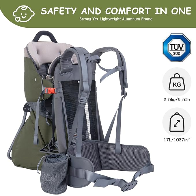 WIPHA Baby Backpack Carrier, Comfort Toddler Carrier Hiking Backpack with Canopy, Adjustable Lightweight Child Carrier