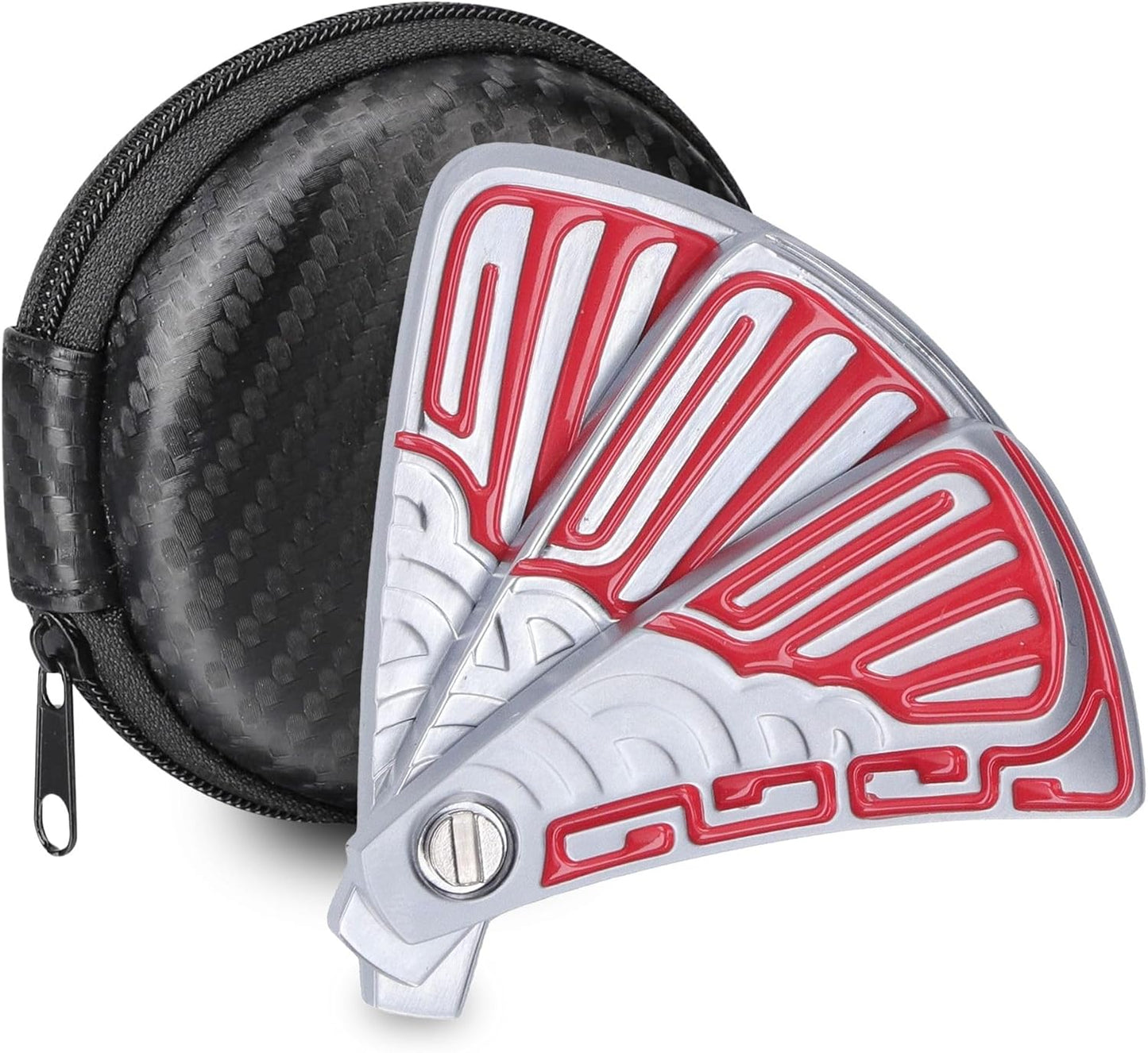 Metal Fidget Toys for Adults, Chinese Style Folding Fan Design Magnet Fidget Slider Haptic Slider EDC, ADHD Tool Anxiety and Stress Relief Toys, Birthday Gifts for Men (Red)…