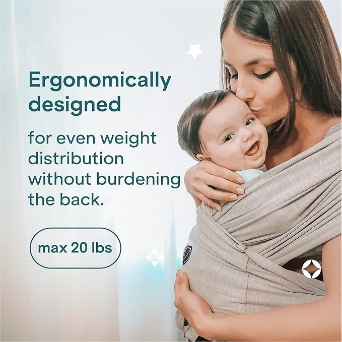 Koala Babycare Baby Carrier Wrap, Easy to Wear As a T-Shirt - Original Baby Carrier Newborn to Toddler - Sling One Size Fits All - Baby Wraps Carrier Up to 22lbs