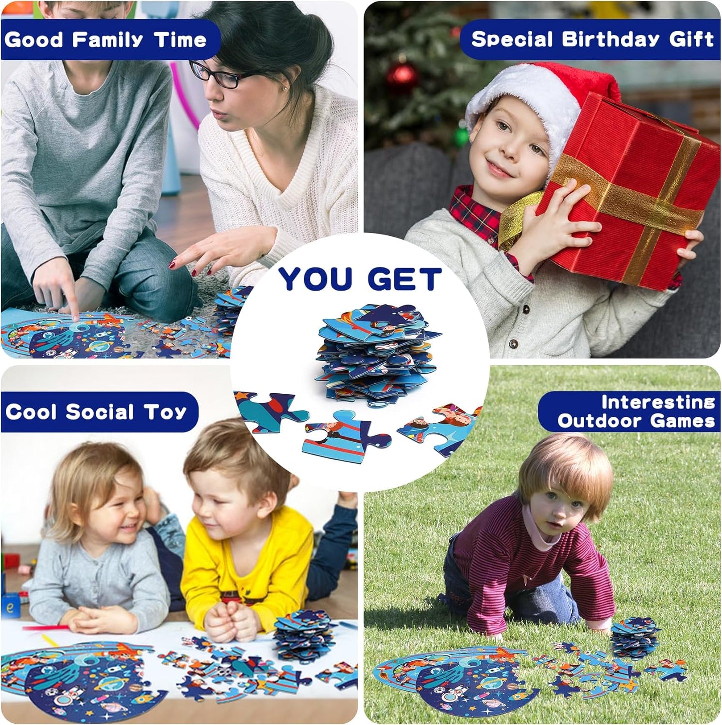 Floor Puzzle Suitable for Children Aged 3-10, Unique Large Irregular Animal Shaped Art Puzzle Suitable for Boys and Girls 36 Pieces Toys As Gifts for Children (Planet)