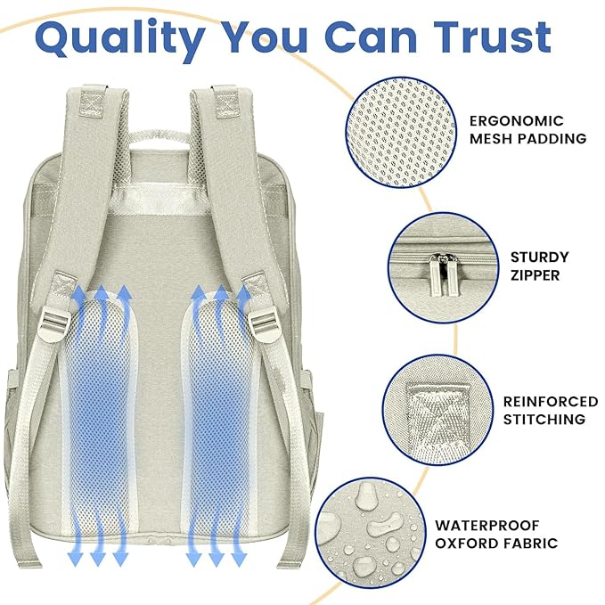 PILLANI Baby Diaper Bag Backpack - Large Bag for Boys & Girls, Waterproof Diaper Backpack - Travel Diaper Bags w/Changing Pad, Baby Registry Search & Shower Gifts - Essentials Must Haves Newborn Stuff