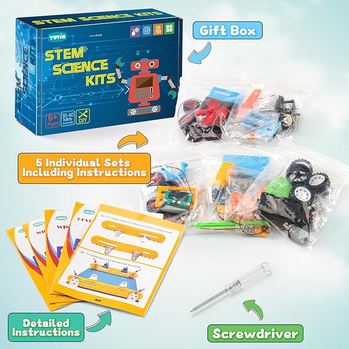 STEM Kits for Kids Age 8-10, Science Robot Building Kits for Boys Crafts 8-12 5-7, STEM Toys for Ages 8-13, Kids Science Experiments 6-8, Engineering Projects for 6 7 9 10 12-14 Year Old Boy Girl Gift
