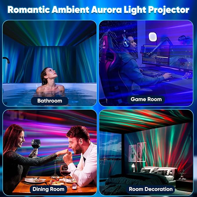 Northern Lights Projector, Aurora Projector with Timer and Remote, Night Light Projector for Kids Room, Room Decor, Christmas Gifts for Adults Teens