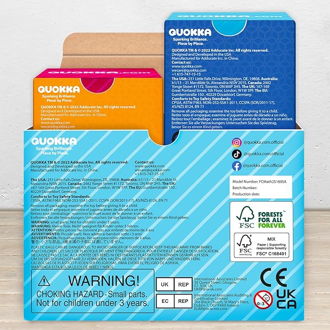 QUOKKA Addition & Subtraction Flash Cards Set for Kids Ages 4-8 – 338 Jumbo Math Flash Cards with Visual Aids, Sorting Rings & Reference Cards – Math Games for Kids 1st to 3rd Grade Classroom & Home