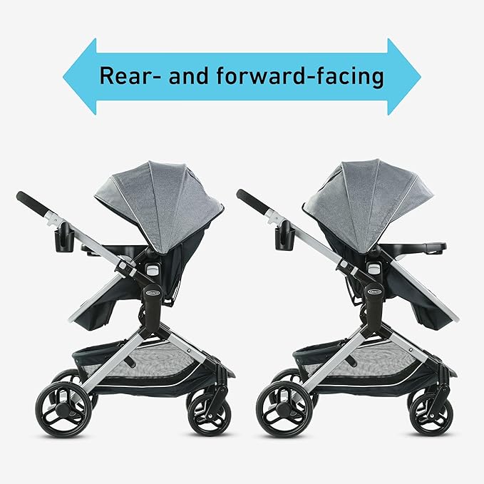Graco Modes Nest Travel System, 3-in1 Modular Carseat Stroller Combo, Adjustable Slide2Me Infant Car Seat Carrier to Toddler Stroller, Includes the SnugRide DLX Infant Car Seat, Norah