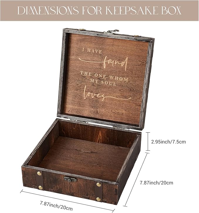 AW BRIDAL Mr and Mrs Wedding Keepsake Box for Couples, Wooden Memory Boxes with Lids, Bridal Shower Gifts for Bride Bachelorette Party, 2025 Engagement Gift for Newlyweds and Marriage Couple