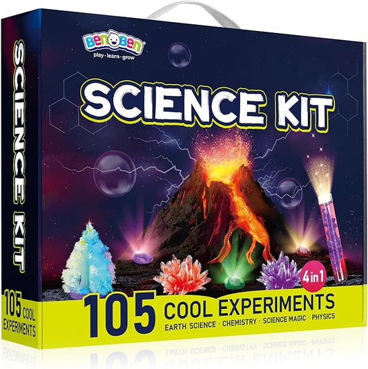 BenBen Science Kits for Kids Age 8-12, 105 Experiments Educational Toy, STEM Toys for 6 7 8 Year Old Boys Girls Birthday Gift, Science Kits for Kids Age 5-7, Chemistry Set for Homeschooling