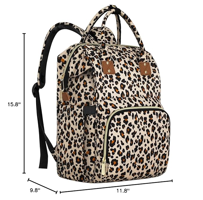 Diaper Bag Backpack Multifunction Maternity Diaper Bag for Baby Girls & Boys Large Capacity Travel Nappy Bags Leopard Print