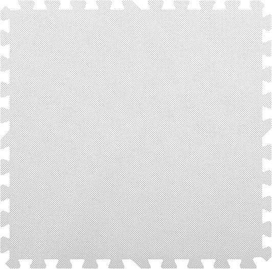 Flooring Inc's 1/2" Soft Non-Toxic Baby Play Mat, Toddler Playmat, Colorful Puzzle PlayMat, Floor Mats for Kids & Babies, EVA Foam Interlocking Tiles for Nursery & Playroom | White, 4 Tiles, 16 Sq/Ft