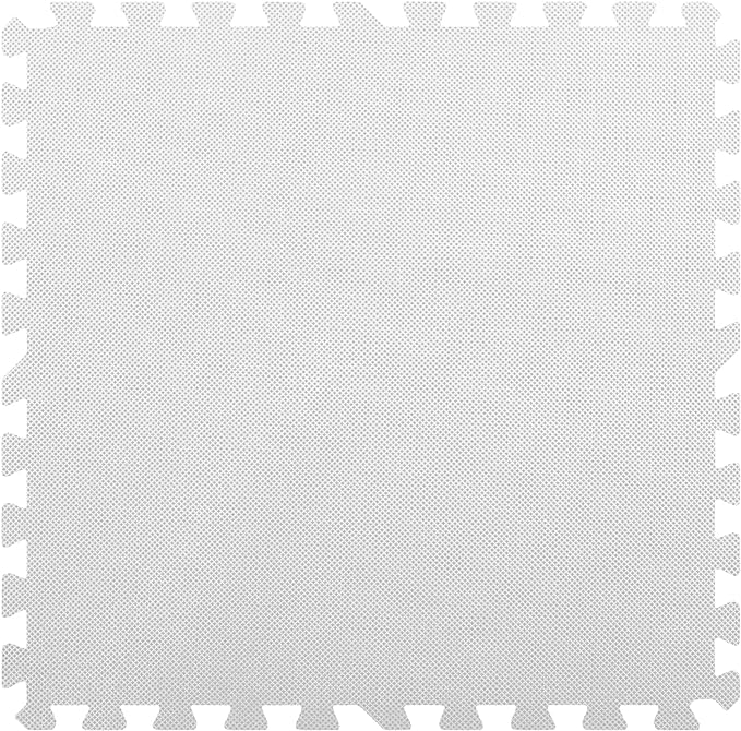 FlooringInc's 1/2" Soft Non-Toxic Baby Play Mat, Toddler Playmat, Colorful Puzzle PlayMat, Floor Mats for Kids & Babies, EVA Foam Interlocking Tiles for Nursery & Playroom | White, 78 Tiles, 312 Sq/Ft