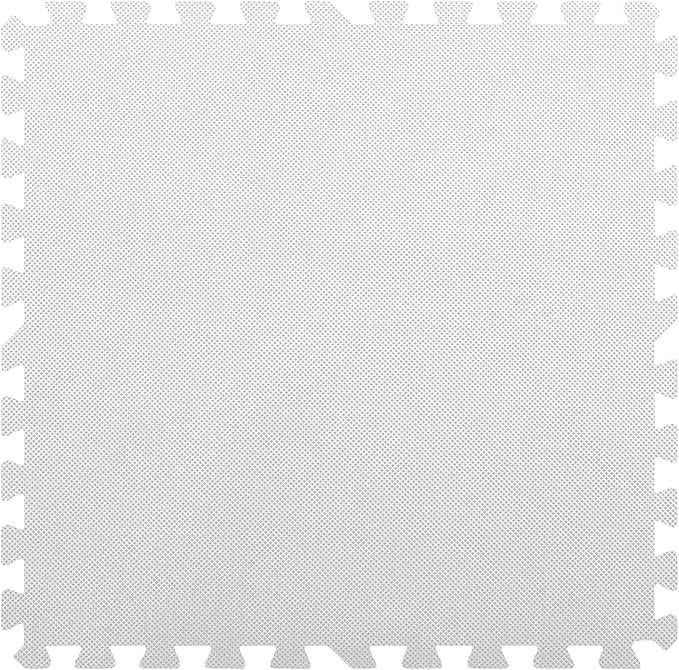 Flooring Inc's 1/2" Soft Non-Toxic Baby Play Mat, Toddler Playmat, Colorful Puzzle PlayMat, Floor Mats for Kids & Babies, EVA Foam Interlocking Tiles for Nursery & Playroom | White, 12 Tiles, 48 Sq/Ft