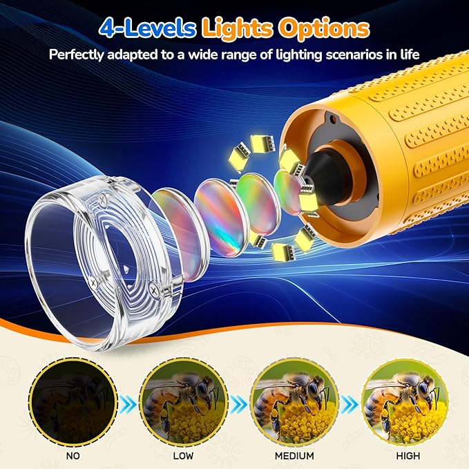 NOCOEX 1000X Handheld Kids Microscope for Edu Gift - 8 LED Light Portable Microscope for Kids, Photo & Video Mini Digital Micro Scope, Type C Charging 2'' Screen Windows & Mac OS for Age 3-12 Student