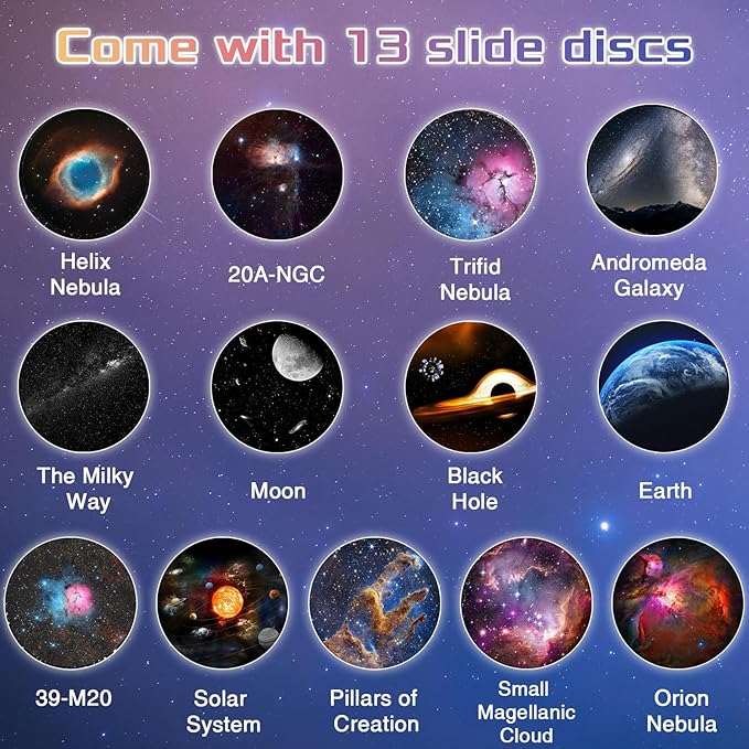 Galaxy Projector - 13 in 1 Home Planetarium with Timer & Adjustable Focus Night Light for Kids & Adults