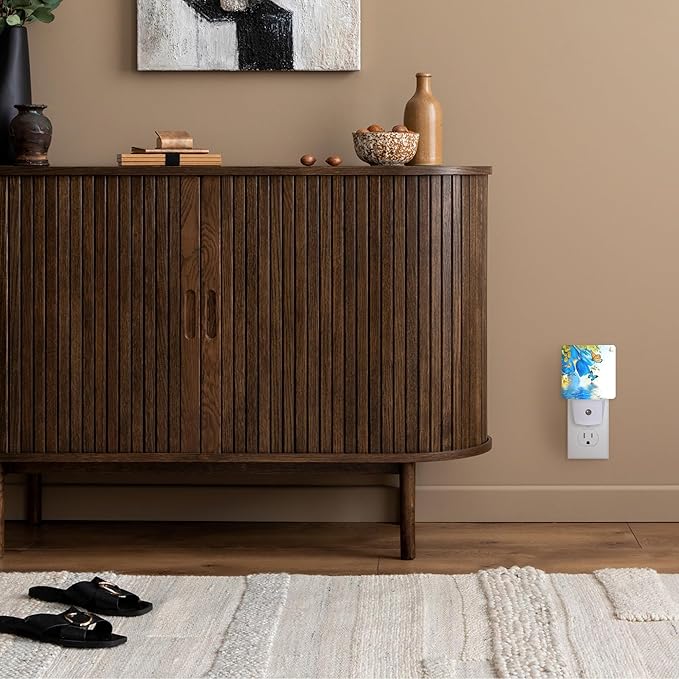 Night Light for Kids,Blue Tulips and Butterfly LED Night Light Plug into Wall with Dusk to Dawn Sensor for Girls Boys Room Decor,Hallway,Kitchen,Bathroom,Nursery,Stairs