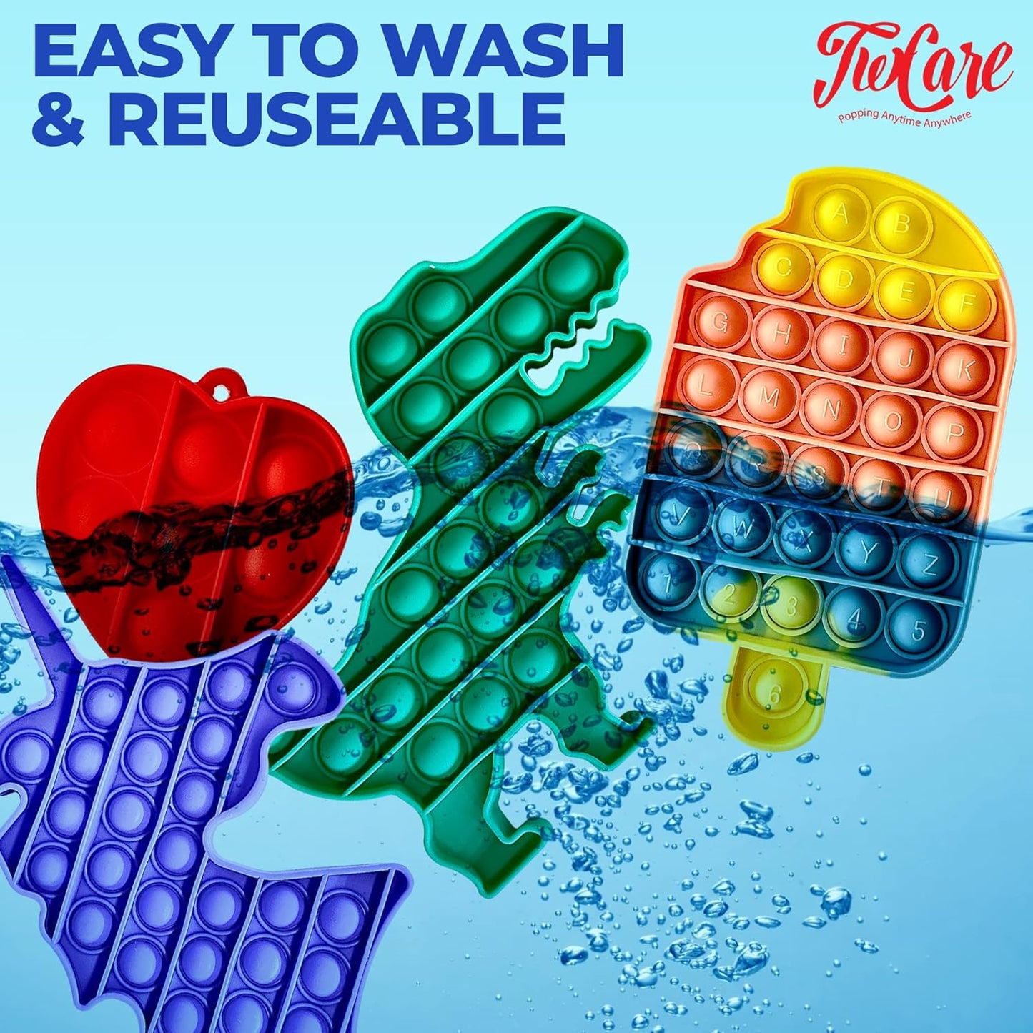 62 Pack Fidget Toys Set, Sensory Party Favors Gifts for Kids Adults Stress Relief Stocking Stuffers Pop It Autism Autistic Bulk Boys Girls Goodie Bags Treasure Box Classroom Prizes