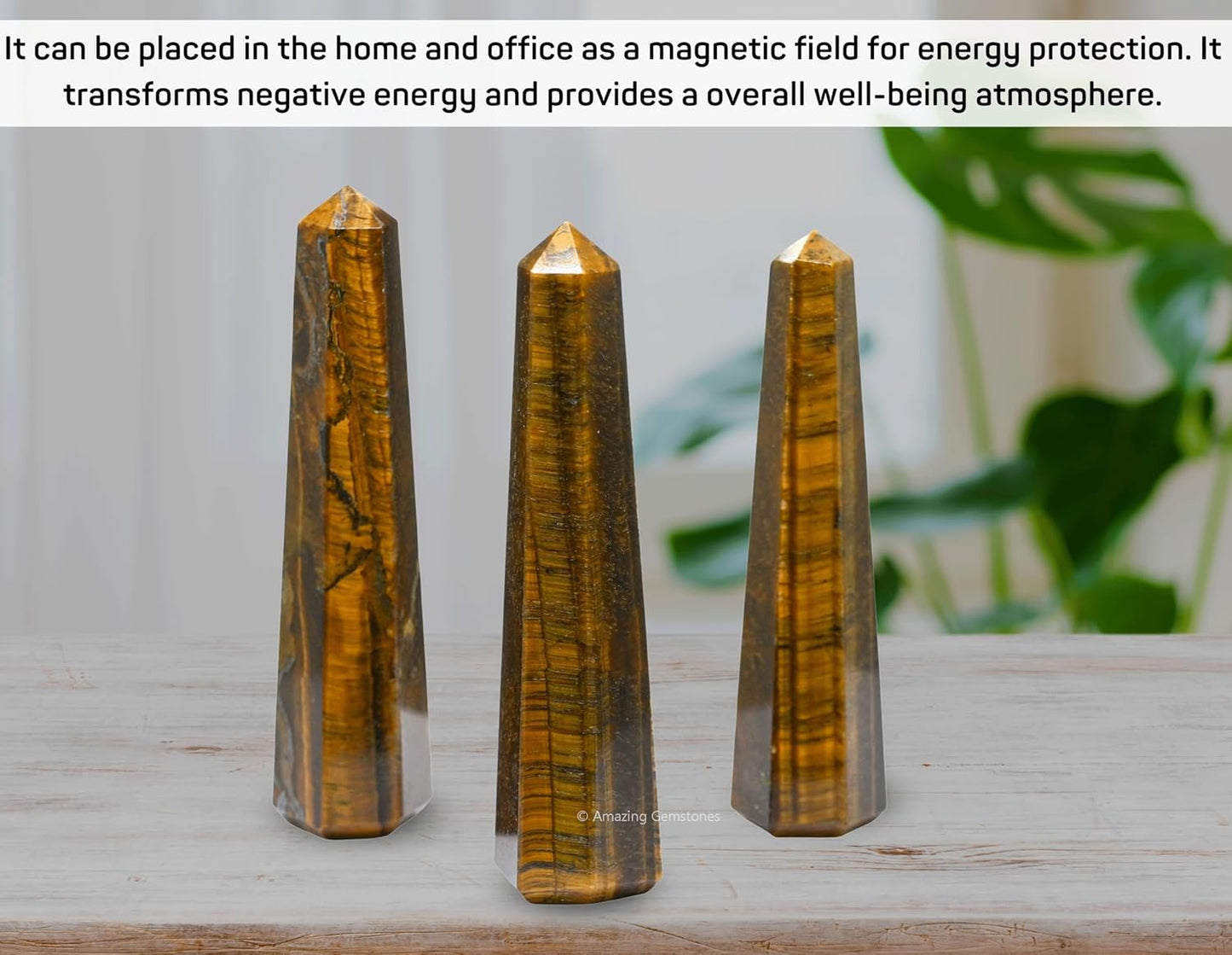 Amazing Gemstone Tigers Eye Crystal Towers ~ Natural Healing Crystal Point Obelisk for Reiki Healing and Crystal Grid (2 to 3 INCH)