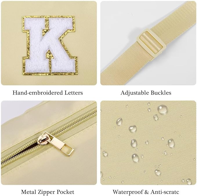 YOOLIFE Gifts for Girls - 5 6 7 8 9 10 11 12 13 14 15 16 Year Old Girls Birthday Gifts for Teen Girls, Preppy Stuff for Teen Girls Teenage Girl Gifts, Khaki Initial Crossbody Bag Belt Bag P