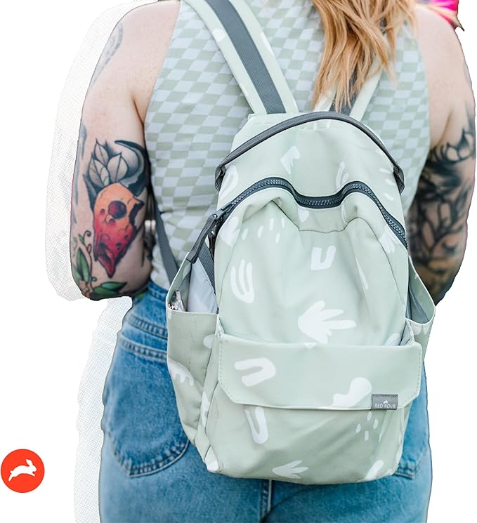 RED ROVR Mini Roo Lightweight Backpack | 6 pockets for everyday essentials (Pear Doodle)