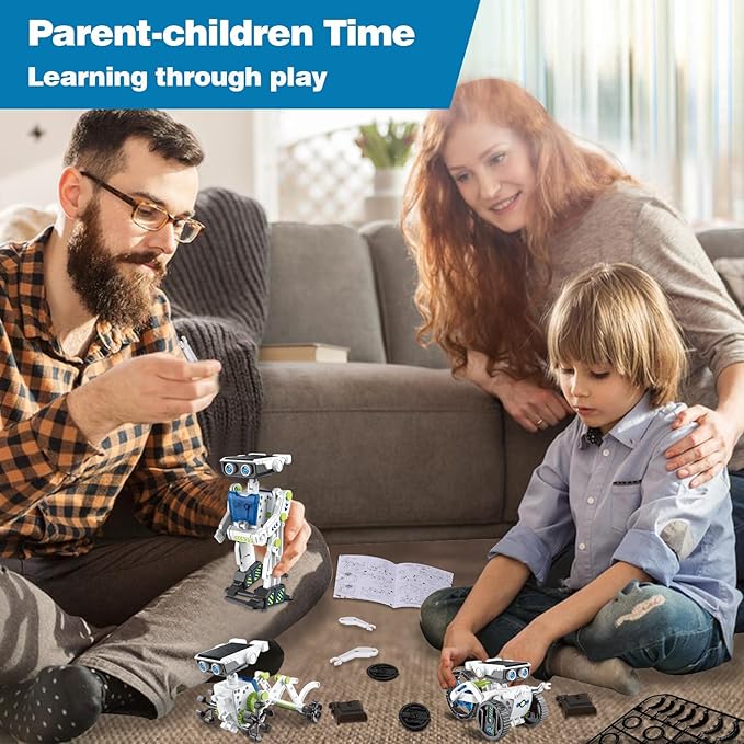 12-in-1 Solar Robot Kit for Kids 8-12, STEM Projects for Kids, DIY Building Toy Set & Science Kits for Kids Age 8-12 Boys & Girls Birthday, Green